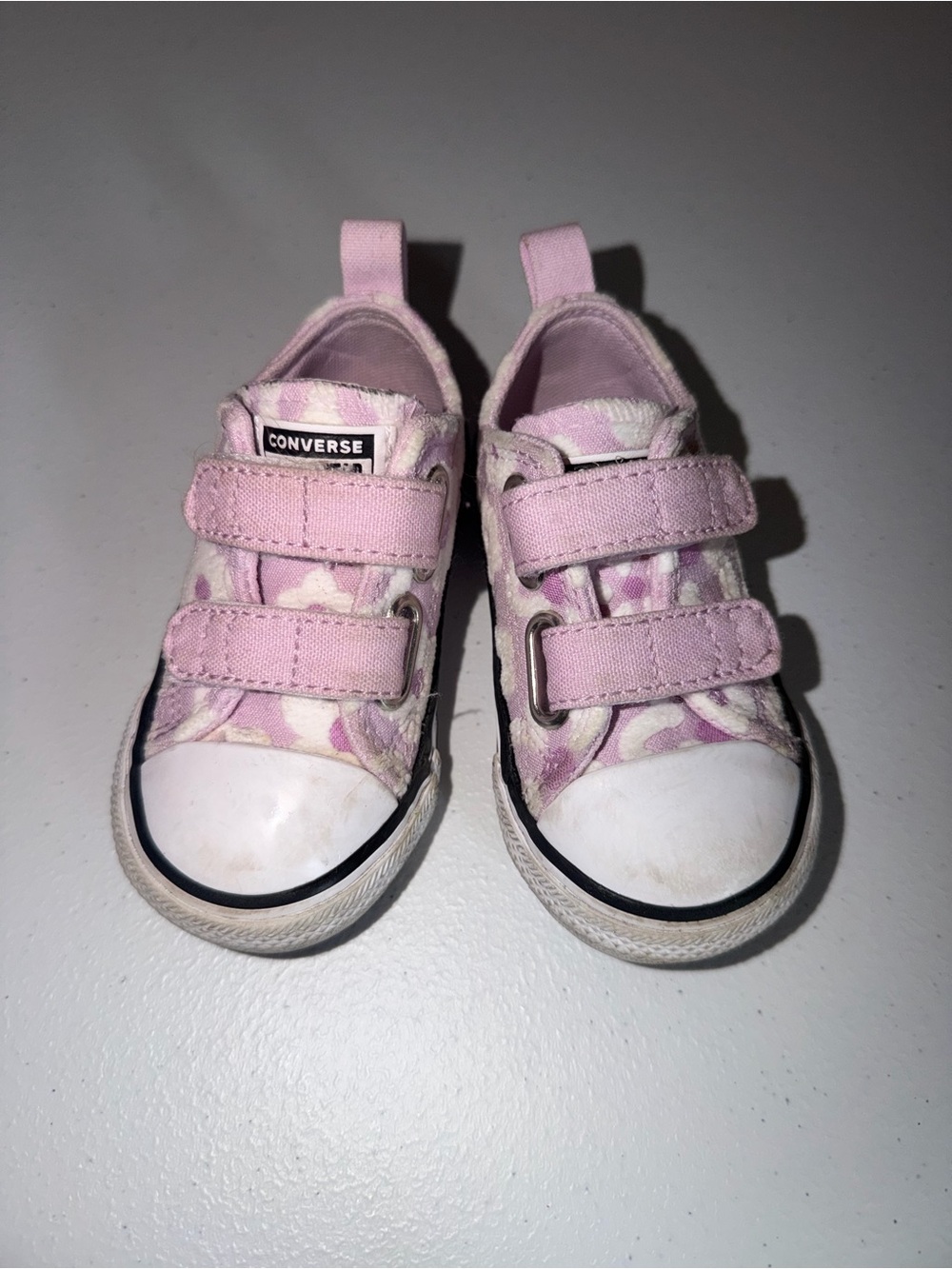 Converse Kids Pink Canvas Velcro Sneakers
